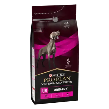 PRO PLAN® UR URINARY. Ветеринарна дієта для собак для розчинення та зниження утворення струвітних каменів.