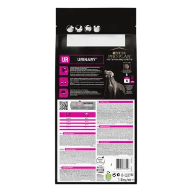 PRO PLAN® UR URINARY. Ветеринарна дієта для собак для розчинення та зниження утворення струвітних каменів.