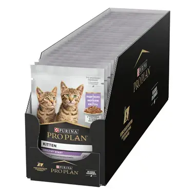 PRO PLAN® Kitten HEALTHY START (Кітен ЗДОРОВИЙ СТАРТ). Консервований порційний повнораціонний корм для кошенят, з індичкою. Ш