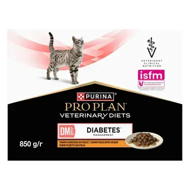 PRO PLAN® DM Diabetes Management. Ветеринарна дієта для дорослих котів для регулювання надходження глюкози (цукровий діабет).