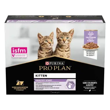 PRO PLAN® Kitten HEALTHY START (Кітен ЗДОРОВИЙ СТАРТ). Консервований порційний повнораціонний корм для кошенят, з індичкою.