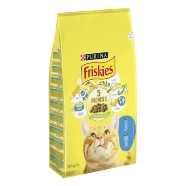 Friskies®. З лососем та овочами. Сухий повноцінний корм для дорослих котів.