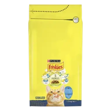 Friskies® Sterilized (Стерилайзд). З лососем, тунцем та овочами. Сухий повноцінний корм для стерилізованих кішок/кастрованих