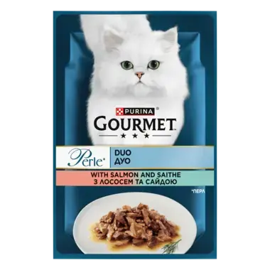 GOURMET Perle® Duo. Міні філе у підливці. З лососем та сайдою