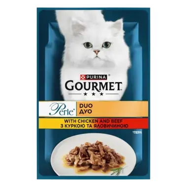GOURMET Perle® Duo. Міні філе у підливці. З куркою та яловичиною.