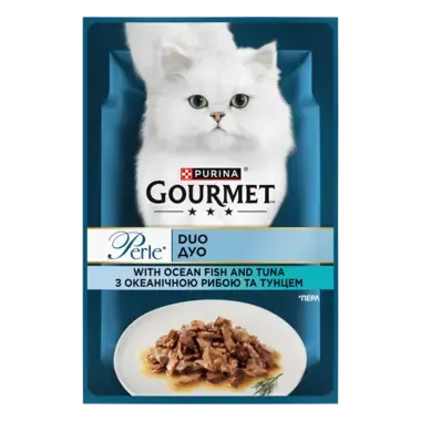GOURMET Perle® Duo. Міні філе у підливці. З океанічною рибою та тунцем