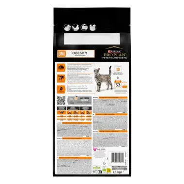 PURINA® PRO PLAN® VETERINARY DIETS OM St/Ox Obesity Management. Сухий повнораціонний дієтичний корм для дорослих котів для зн