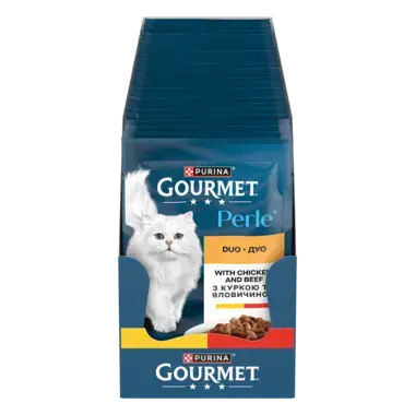 GOURMET TM Perle Duo (Перл Дуо). Міні філе у підливці. З куркою та яловичиною.