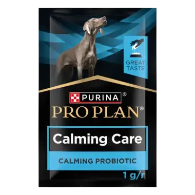 PURINA® PRO PLAN® Calming Care (Заспокійливий Догляд). Додатковий сухий корм для дорослих собак і цуценят. Пакетик перед.