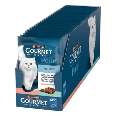 GOURMET TM Perle Duo (Перл Дуо). Міні філе у підливці. З лососем та сайдою