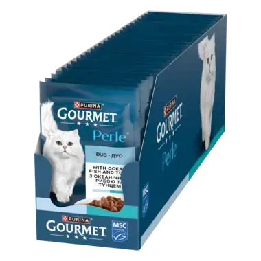 GOURMET TM Perle Duo (Перл Дуо). Міні філе у підливці. З океанічною рибою та тунцем