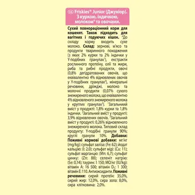 Friskies® Junior - корм для кошенят з індичкою і куркою