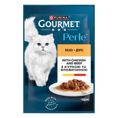 GOURMET TM Perle Duo (Перл Дуо). Міні філе у підливці. З куркою та яловичиною.