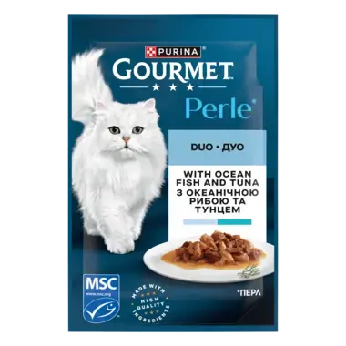 GOURMET TM Perle Duo (Перл Дуо). Міні філе у підливці. З океанічною рибою та тунцем
