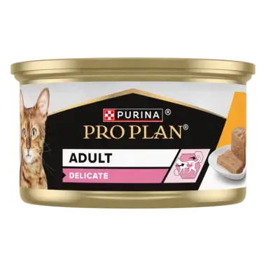 PURINA® PRO PLAN® DELICATE (ДЕЛІКEТ) з куркою, мус в банці. профіль