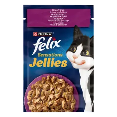 FELIX® SENSATIONS® JELLIES (Желе). З качкою в желе зі шпинатом. Пауч 