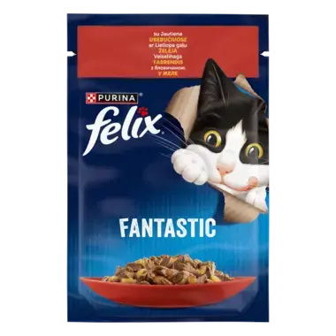 FELIX® FANTASTIC . З яловичиною в желе. Шматочки у желе. пауч 