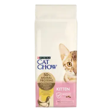 CAT CHOW® Сухий повнораціонний корм для кошенят. Також підходить для вагітних кішок та кішок у період лактації, з куркою.