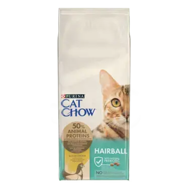 CAT CHOW® Сухий повнораціонний корм для дорослих котів, проти утворення волосяних кульок у травному тракті, з куркою.