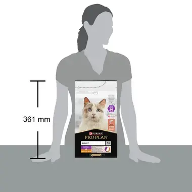 Розмір PURINA® PRO PLAN® Hairball & Healthy Skin (Хейрбол & Хелсі Скін). Сухий повнораціонний корм для дорослих котів