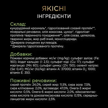 Склад PRO PLAN® HA HYPOALLERGENIC. Ветеринарна дієта для собак малих порід для зниження ознак інгредієнтної непереносимості