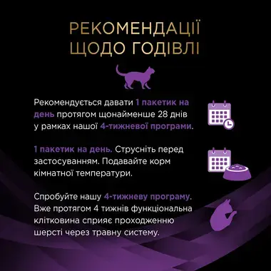 Годівля PURINA® PRO PLAN® Hairball Care (Хеірбол Кер). Консервований додатковий корм для дорослих котів