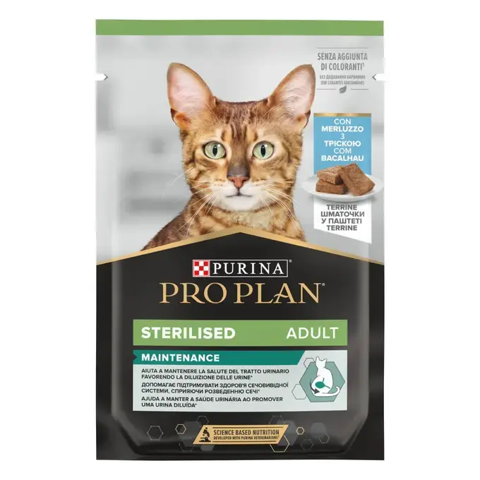 PRO PLAN® STERILISED. Вологий корм для котів з тріскою | Purina UA