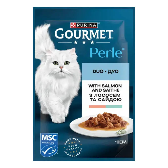 GOURMET Perle® Duo. З лососем та сайдою | Purina UA