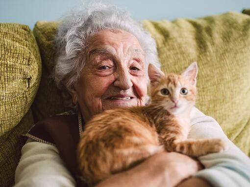Старша жінка з котом